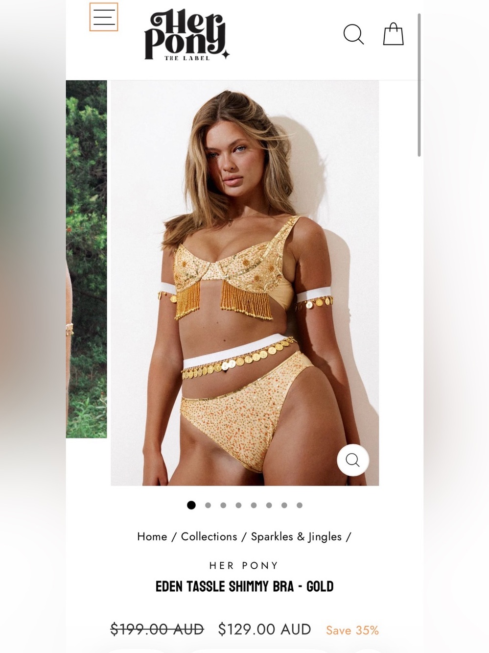 Gold Sequin Fringe Underwire Bra with Belt Boho